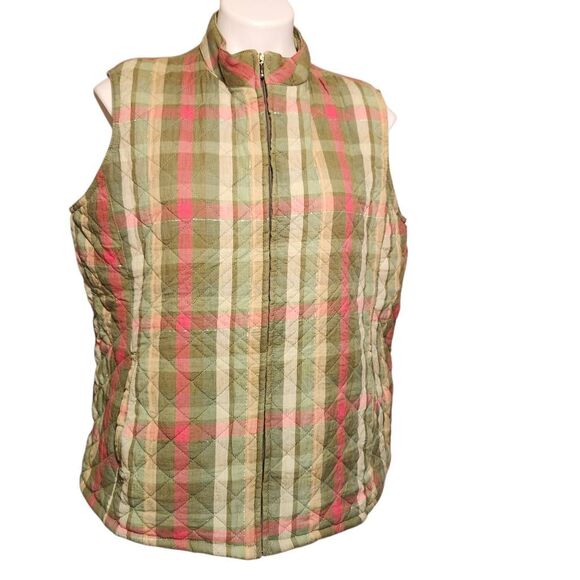 IB Diffusion Jackets & Blazers - IB Diffusion plaid vest full zip mockneck pockets‎ XL